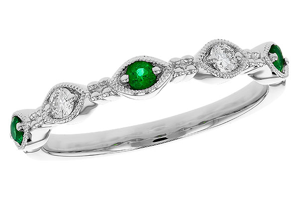 D321-64527: LDS WED RG .10 TW EMERALD .19 TGW
