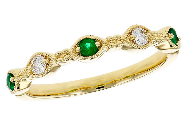 D321-64527: LDS WED RG .10 TW EMERALD .19 TGW