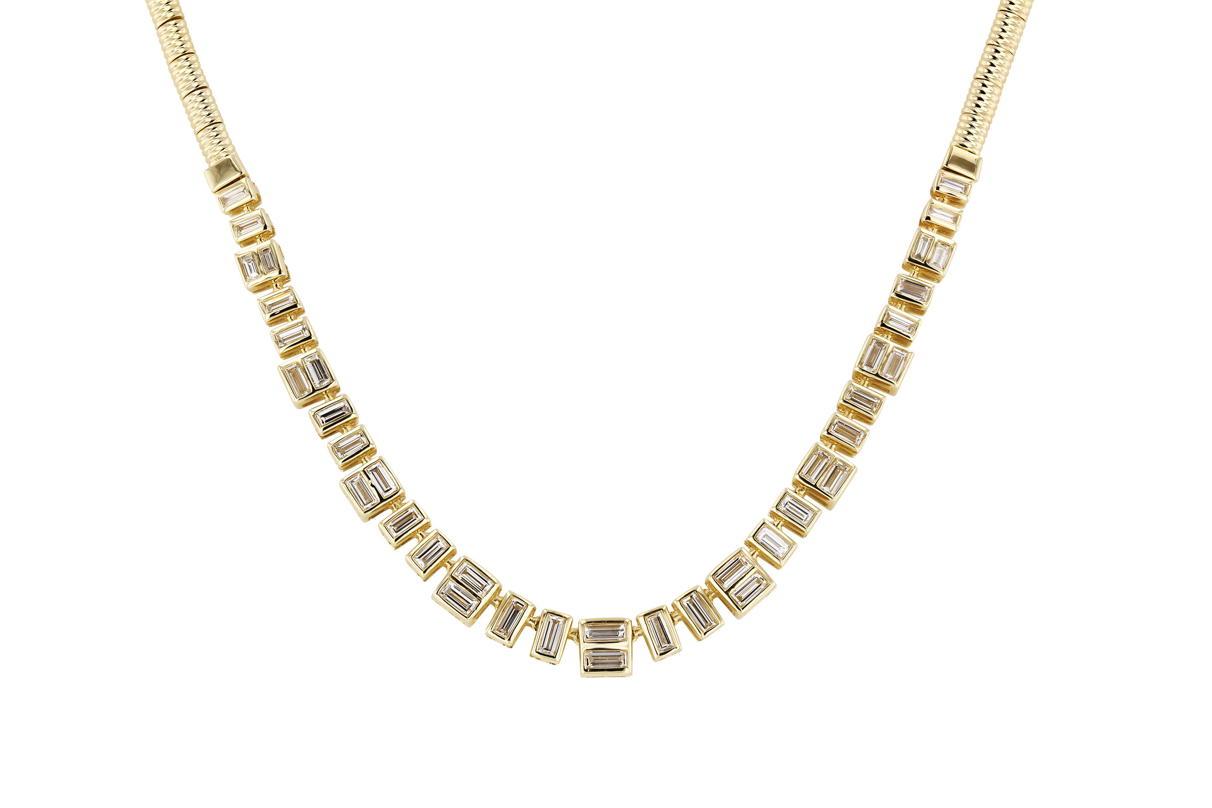 D321-66309: NECKLACE 1.80 TW BAGUETTES (17")