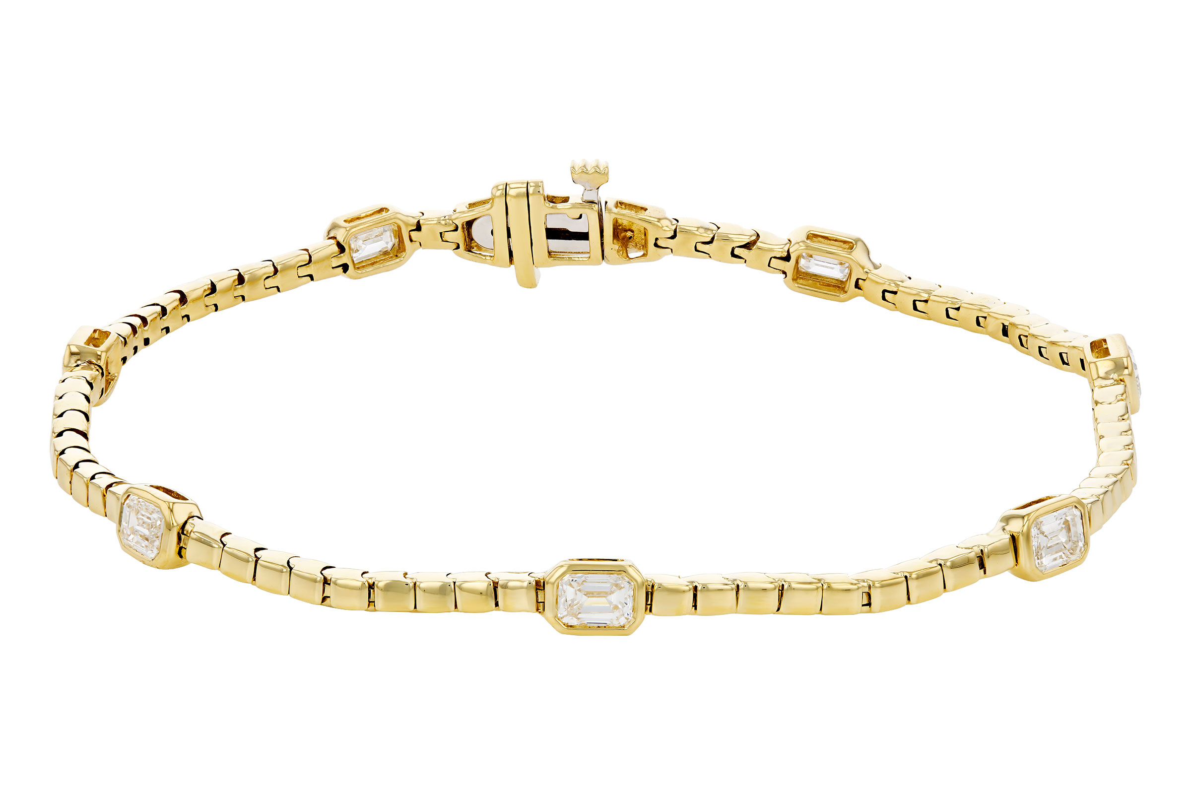 D321-66327: BRACELET 1.32 TW EMERALD CUT DIA (7")