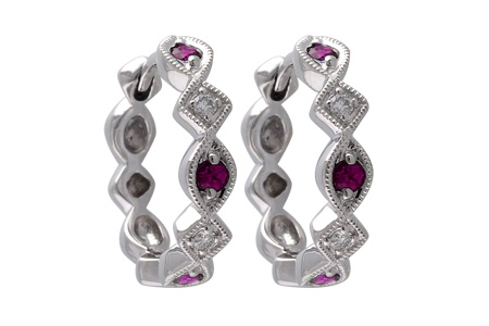 E047-09909: EARRINGS .20 RUBY .25 TGW