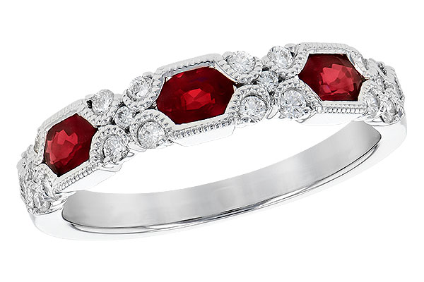 E318-95373: LDS WED RG .74 RUBY 1.00 TGW (4x3MM RUBY)