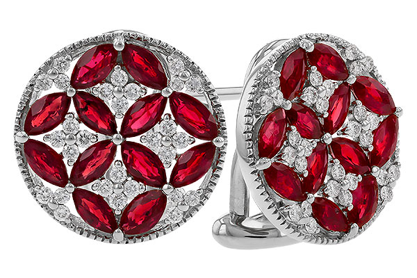 E320-74536: EARRINGS 2.07 TW RUBY 2.37 TGW