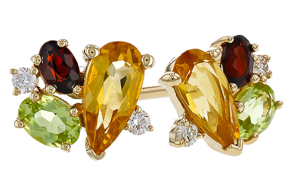 E320-76300: EARRINGS .66 SEMI PREC (CIT,PER,GAR) .70 TGW