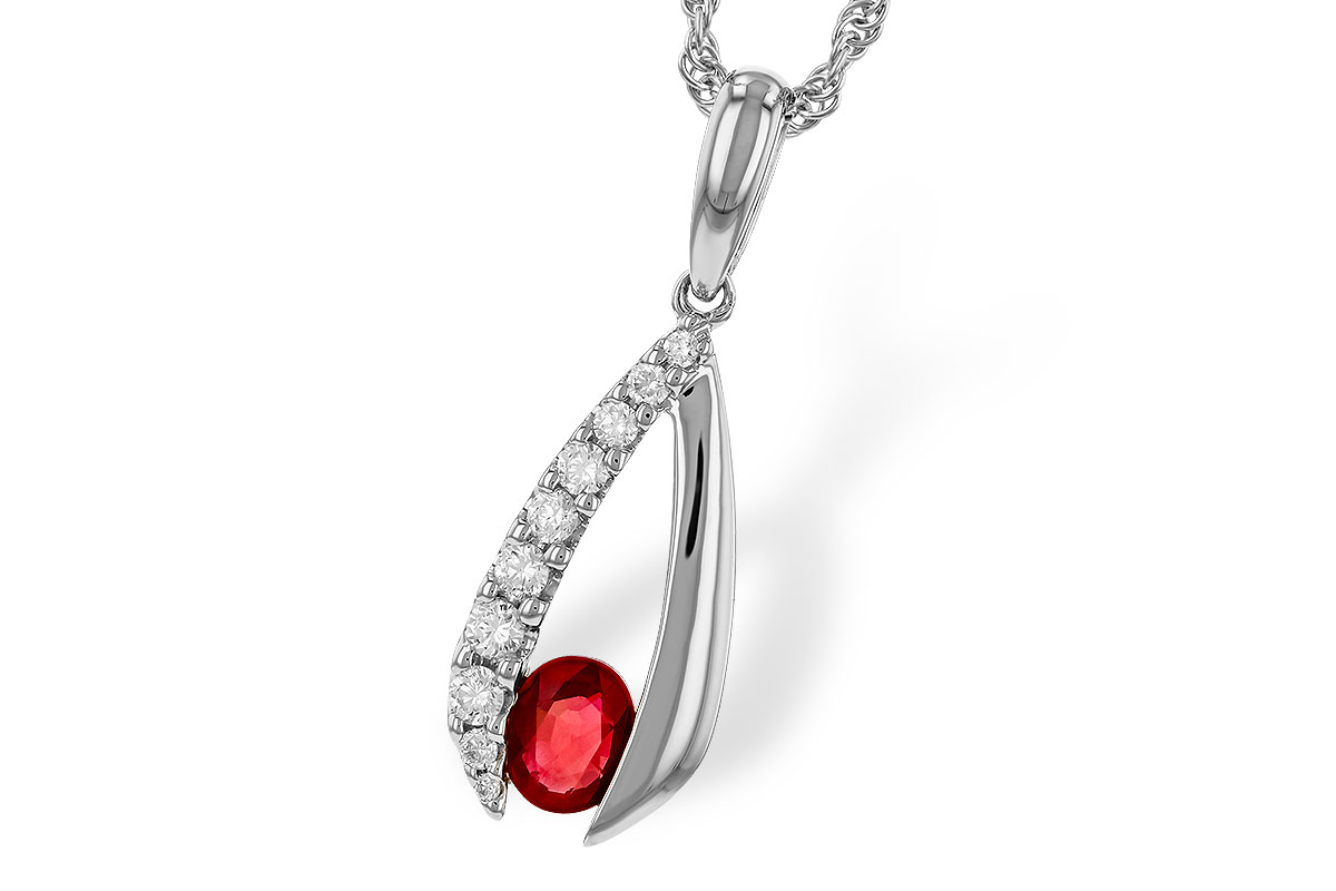 E320-78173: NECKLACE .34 RUBY .50 TGW (5x4 RUBY)