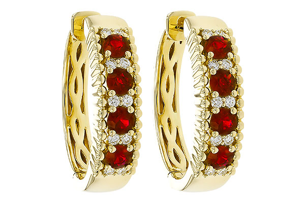 E320-81791: EARRINGS .54 TW RUBY .66 TGW