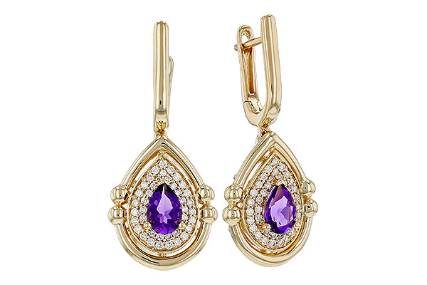 E321-64500: EARRINGS .63 TW AMETHYST .90 TGW (6x4MM AMY)