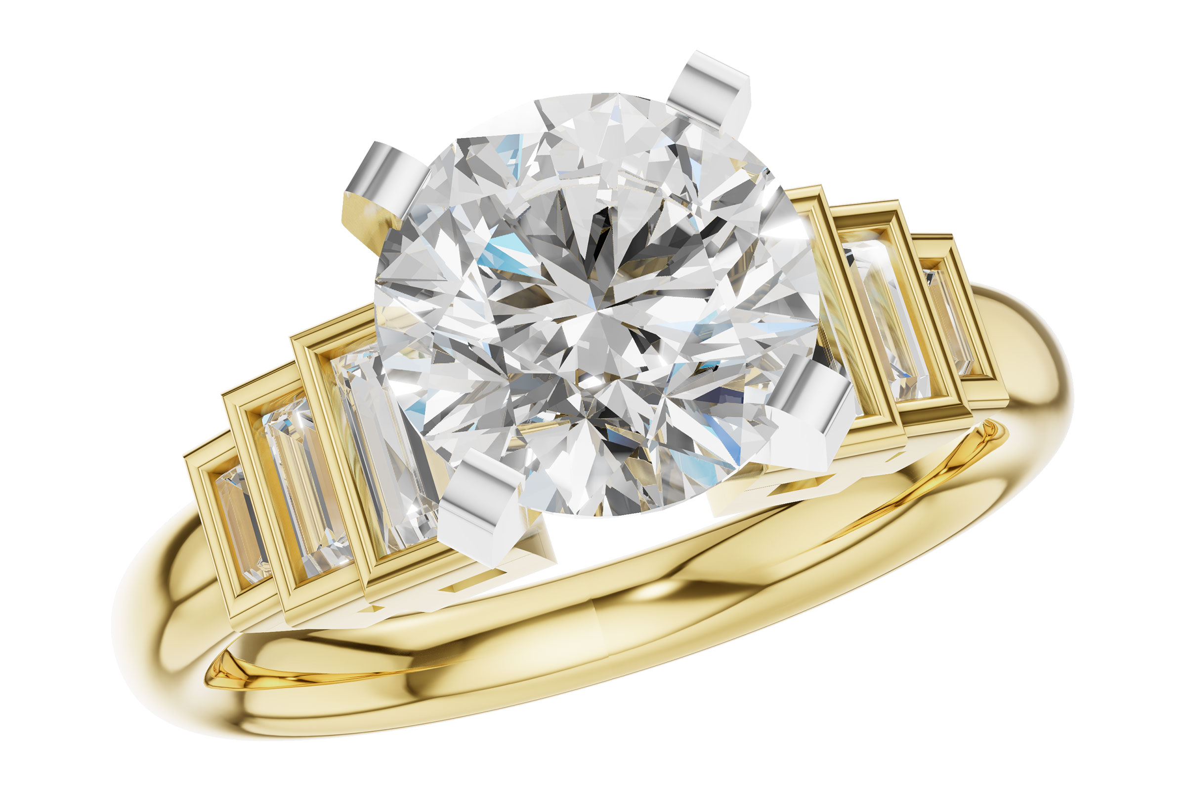 E321-65373: LDS SEMI DIA RG .26 TW BAGUETTES