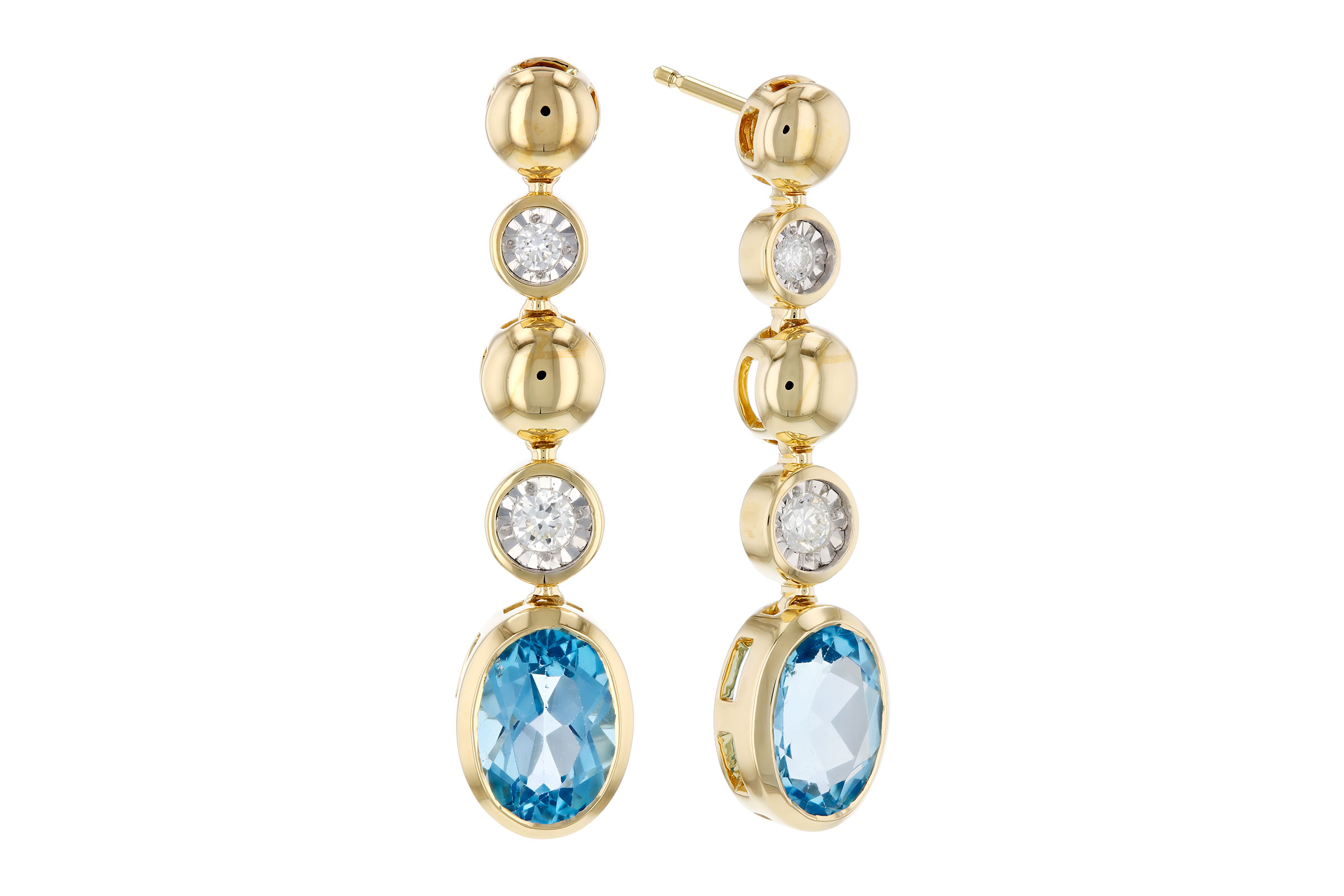 E321-65427: EARRINGS 1.66 TW BLUE TOPAZ 1.76 TGW
