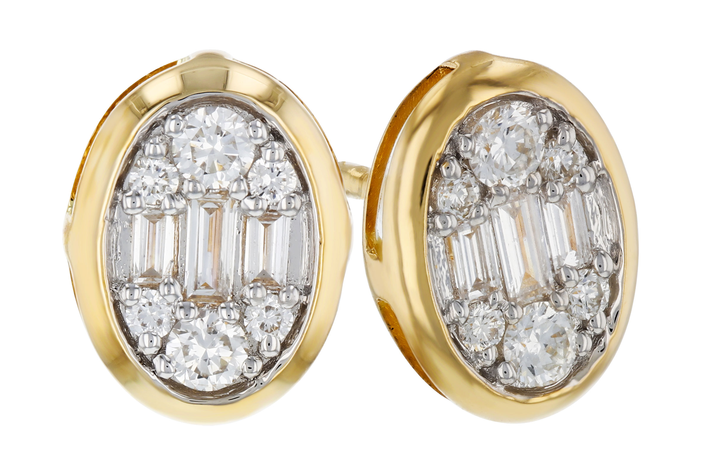 E321-66336: EARRINGS .08 TW BAGUETTE .24 TW