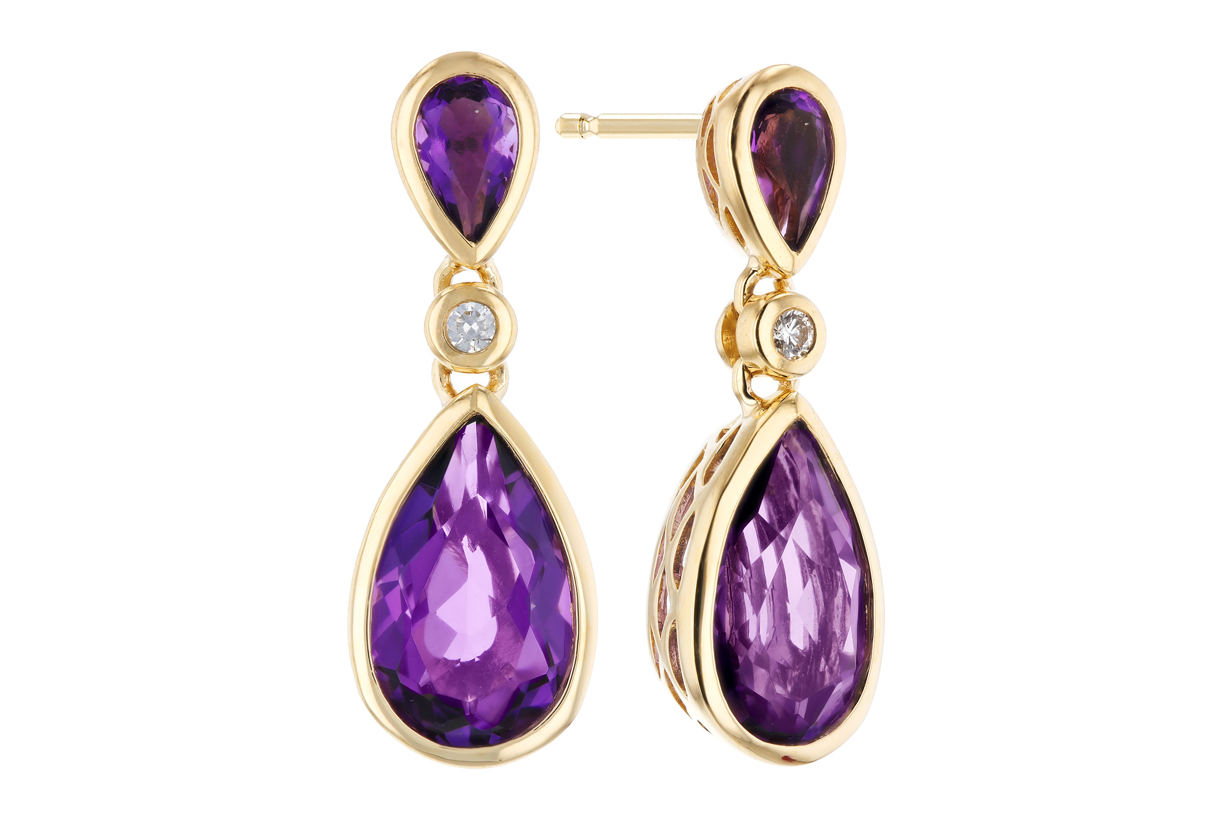 E321-67182: EARRINGS 2.80 TW AMETHYST 2.84 TGW