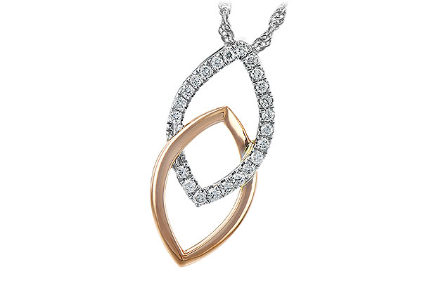 F235-35436: NECKLACE .20 TW (ROSE & WG)