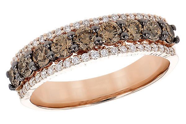 F318-99073: LDS WED RG .80 TW BROWN DIAS 1.00 TW