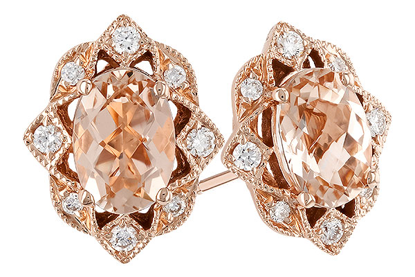 F319-89073: EARR .80 MORGANITE .89 TGW (6x4MM MORG)