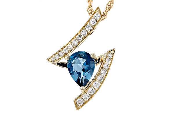 F320-74482: NECK 1.04 LONDON BLUE TOPAZ 1.23 TGW (8x6MM)