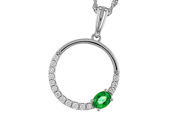 F320-76291: NECKLACE .19 EMERALD .34 TGW