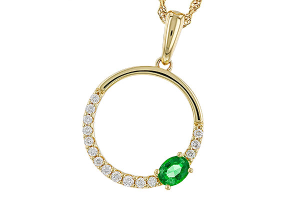F320-76291: NECKLACE .19 EMERALD .34 TGW