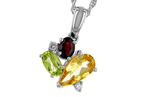 F320-76300: NECKLACE .79 SEMI PREC (CIT,PER,GAR) .82 TGW