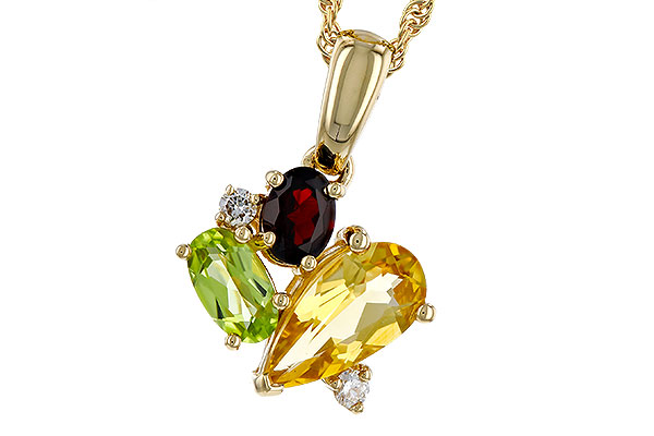 F320-76300: NECKLACE .79 SEMI PREC (CIT,PER,GAR) .82 TGW