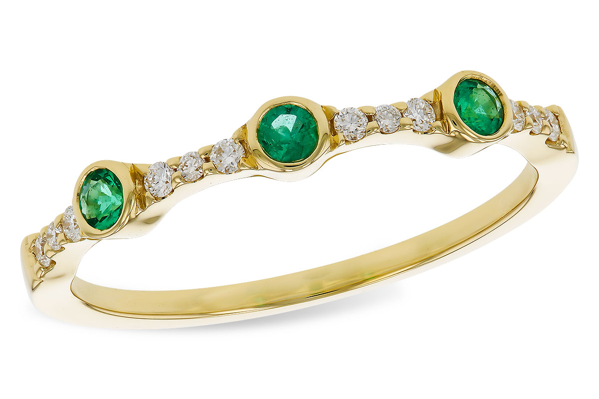 F320-76309: LDS WED RG .11 EMERALD .20 TGW