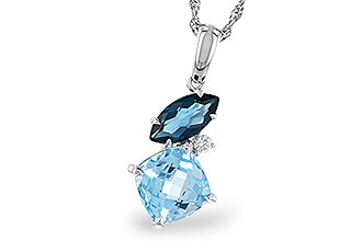 F320-77182: NECKLACE 2.37 TW BLUE TOPAZ 2.40 TGW