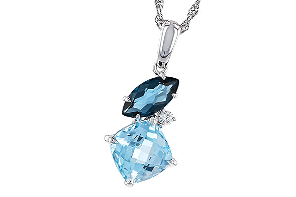 F320-77182: NECKLACE 2.37 TW BLUE TOPAZ 2.40 TGW