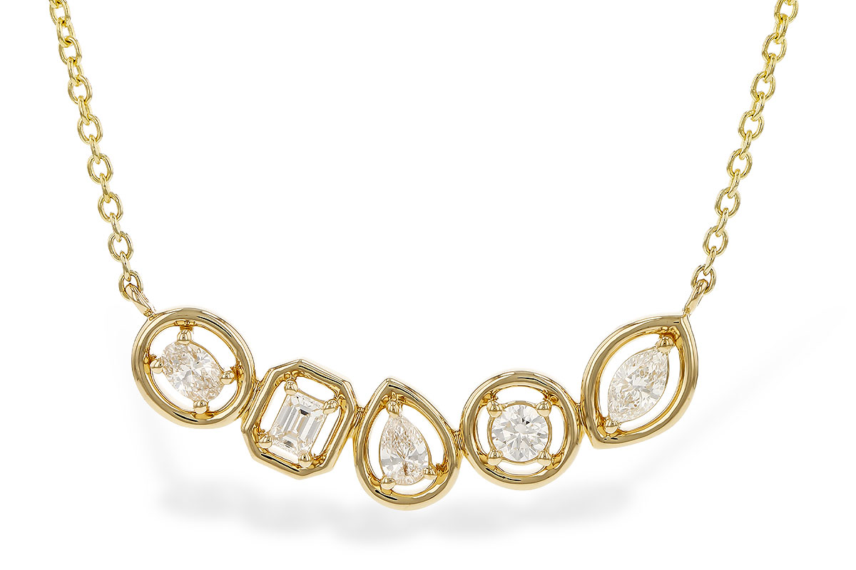 F320-79918: NECKLACE .50 TW FANCY CUT DIAS (18")