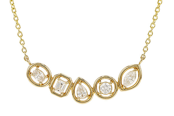 F320-79918: NECKLACE .50 TW FANCY CUT DIAS (18")