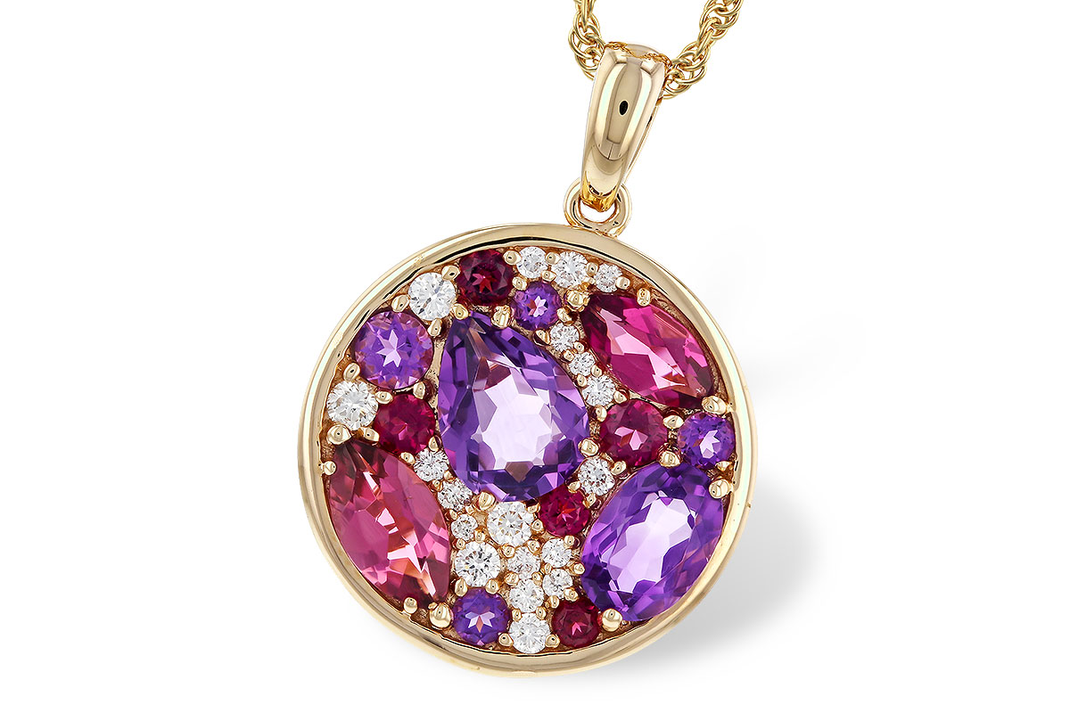 F320-79991: NECK 1.83 TW SEMI-PRECIOUS (P.TOUR, AMY) 2.00 TGW