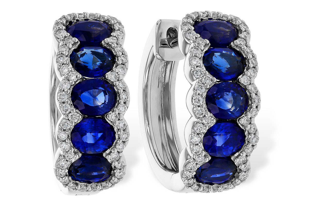 F320-80818: EARRINGS 2.32 TW SAPPHIRE 2.57 TGW