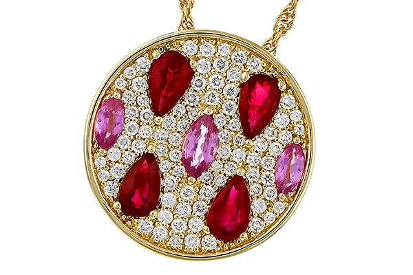 F320-81736: NECK 1.42 TW PRECIOUS (RUBY & PINK SAPP) 1.82 TGW