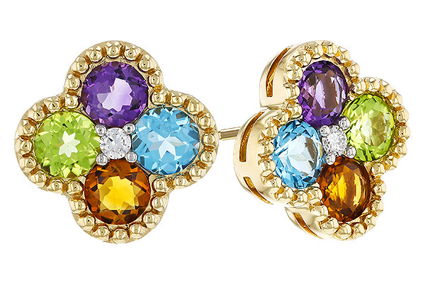 F320-81764: EARRINGS 1.88 SEMI-PREC (AMY,BT,CIT,PER) 1.93 TGW