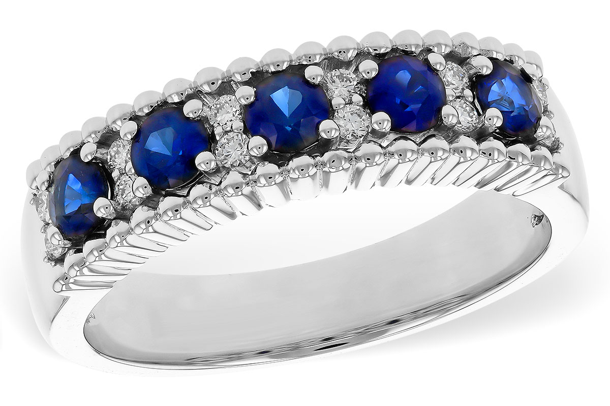 F320-81791: LDS WED RG .64 TW SAPPHIRE .76 TGW