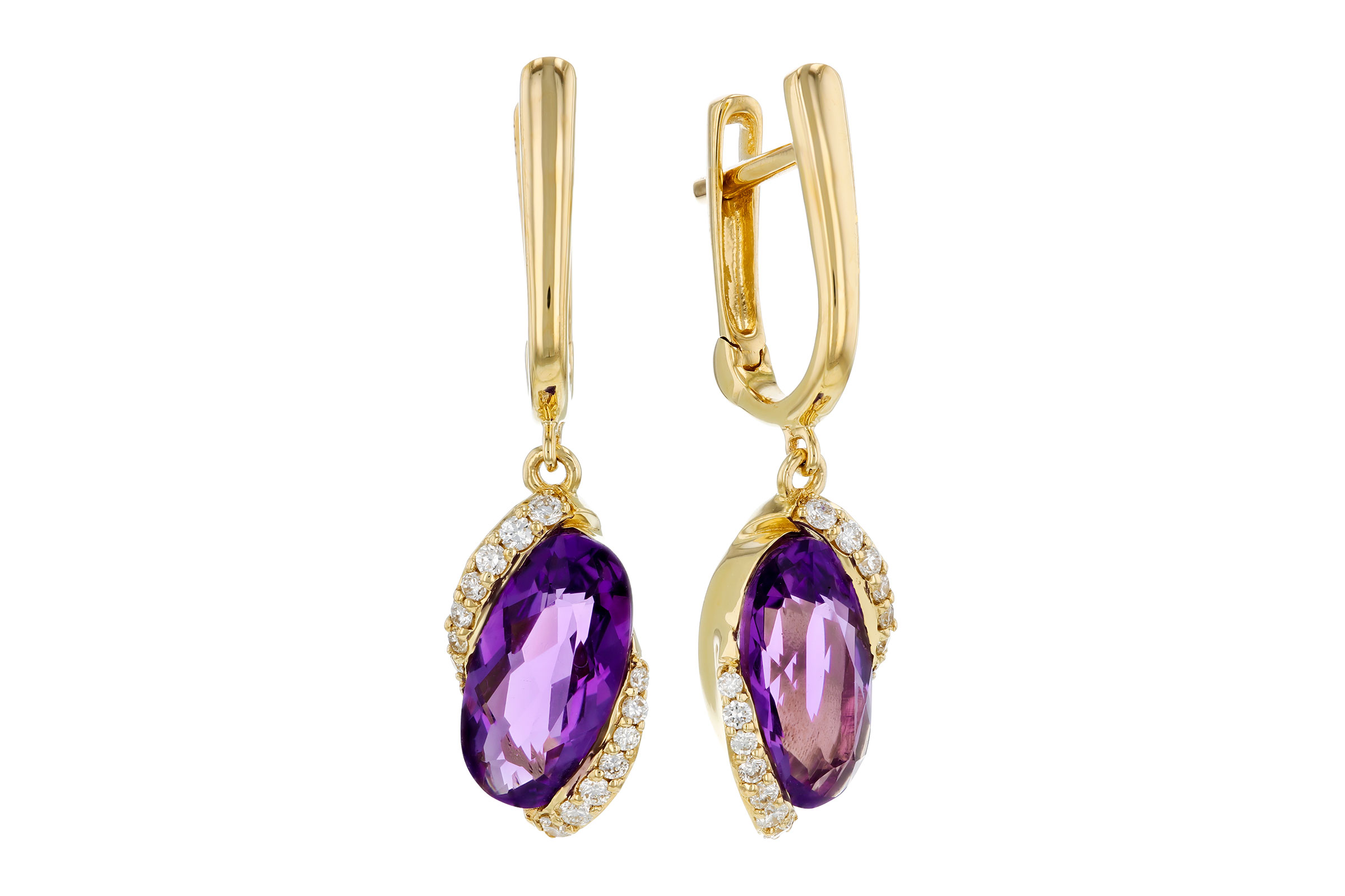 F321-66309: EARRINGS 2.14 TW AMETHYST 2.26 TGW (10x5MM AMY)