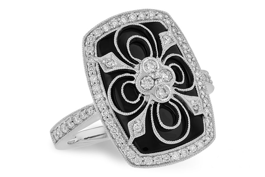G046-23591: LDS ONYX & DIA RG .44 TW