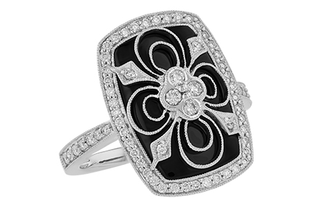 G046-23591: LDS ONYX & DIA RG .44 TW