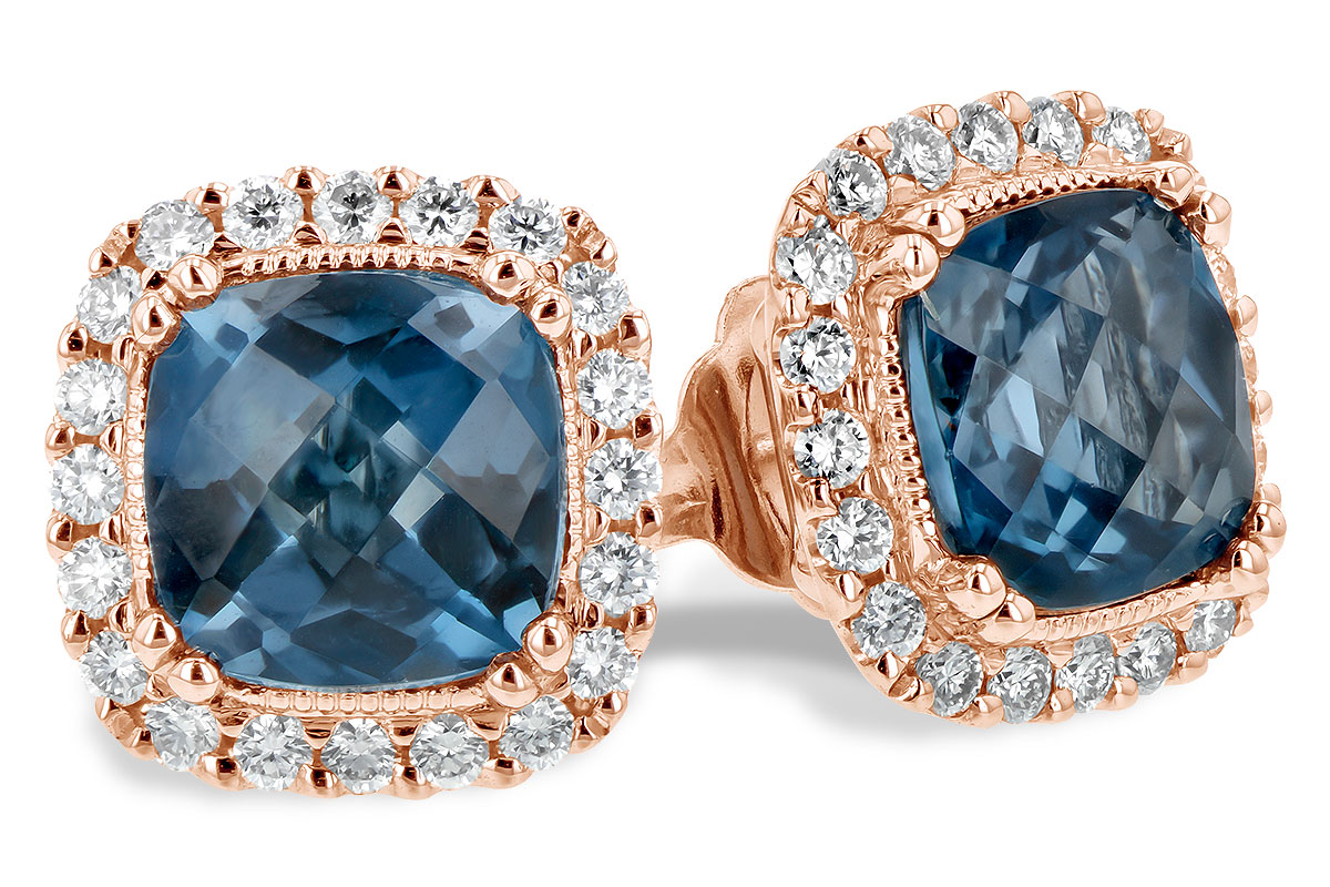 G235-29018: EARR 2.14 LONDON BLUE TOPAZ 2.40 TGW (6MM LBT)