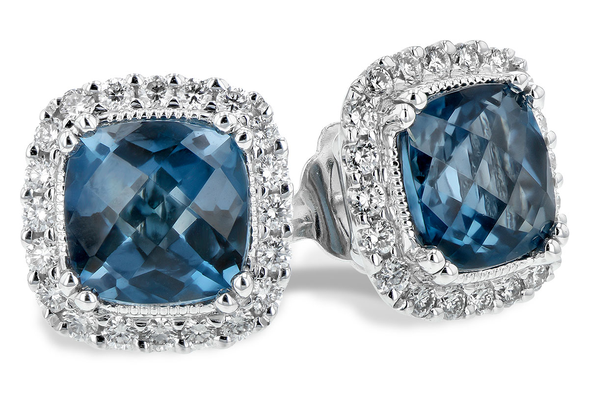 G235-29018: EARR 2.14 LONDON BLUE TOPAZ 2.40 TGW (6MM LBT)