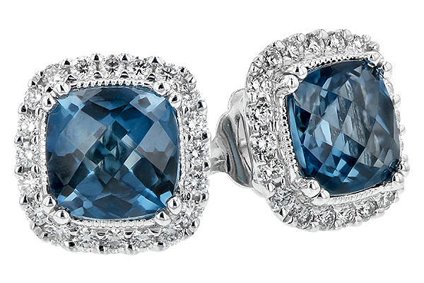 G235-29018: EARR 2.14 LONDON BLUE TOPAZ 2.40 TGW (6MM LBT)