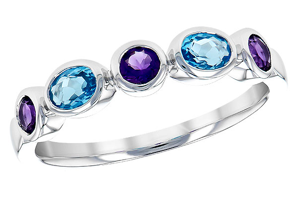 G318-94491: LDS RG .65 SEMI-PRECIOUS TW (AMY,BLUE TOPAZ)