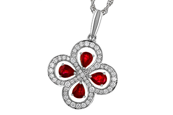 G320-75409: NECKLACE .68 RUBY TW .96 TGW