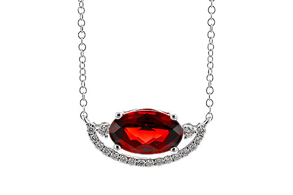 G320-75418: NECKLACE 1.94 GARNET 2.08 TGW (10x6MM GAR / 18")