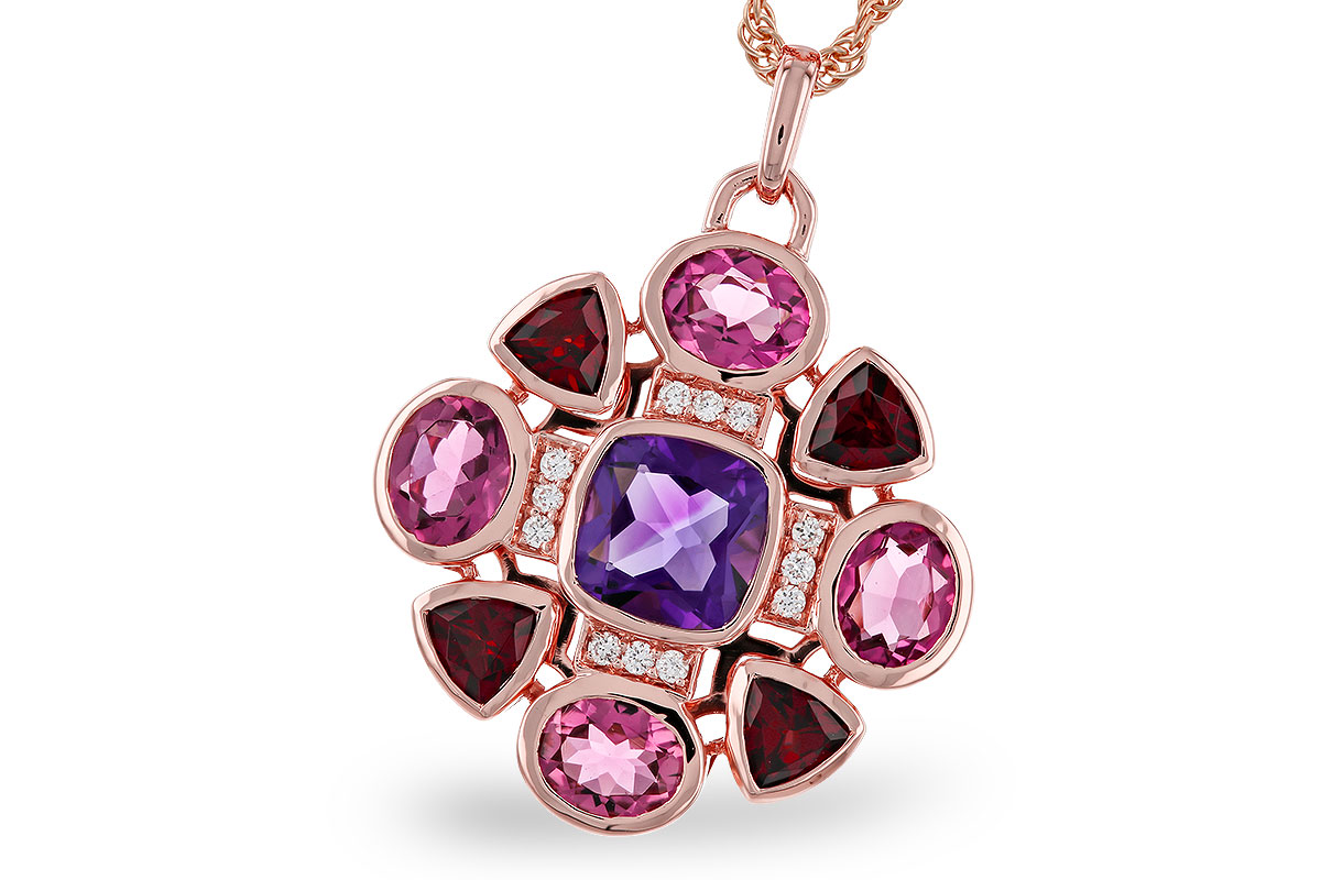 G320-76273: NECKLACE 2.76 SEMI-PREC (AM,GT,PT) 2.82 TGW