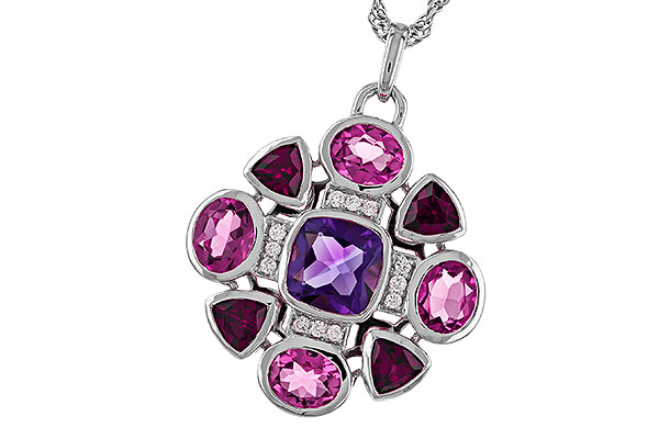 G320-76273: NECKLACE 2.76 SEMI-PREC (AM,GT,PT) 2.82 TGW