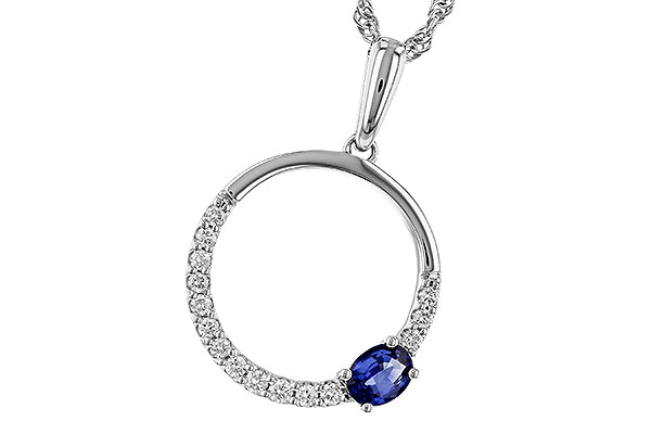 G320-76282: NECKLACE .28 SAPPHIRE .43 TGW