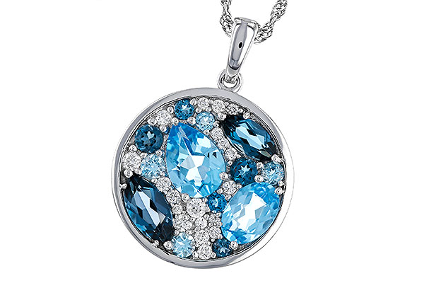 G320-77209: NECKLACE 2.31 TW BLUE TOPAZ 2.48 TGW