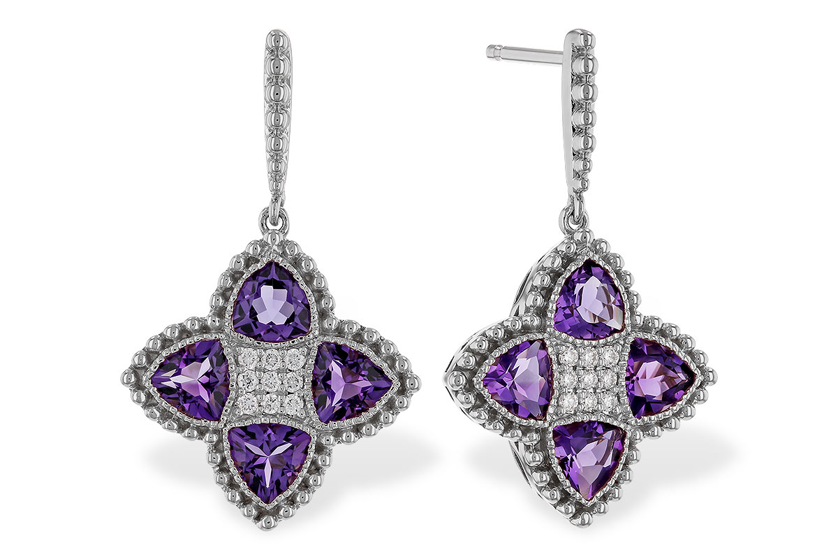 G320-78091: EARRINGS 1.41 AMETHYST 1.50 TGW
