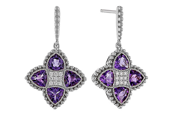 G320-78091: EARRINGS 1.41 AMETHYST 1.50 TGW