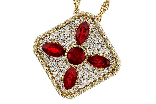 G320-78100: NECKLACE .81 TW RUBY 1.12 TGW