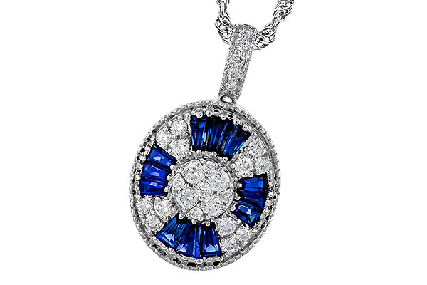 G320-79982: NECKLACE .56 TW SAPPHIRE .80 TGW
